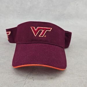 Virginia Tech Hokies Maroon Visor Hat‎ Adjustable Strapback One Size Cap